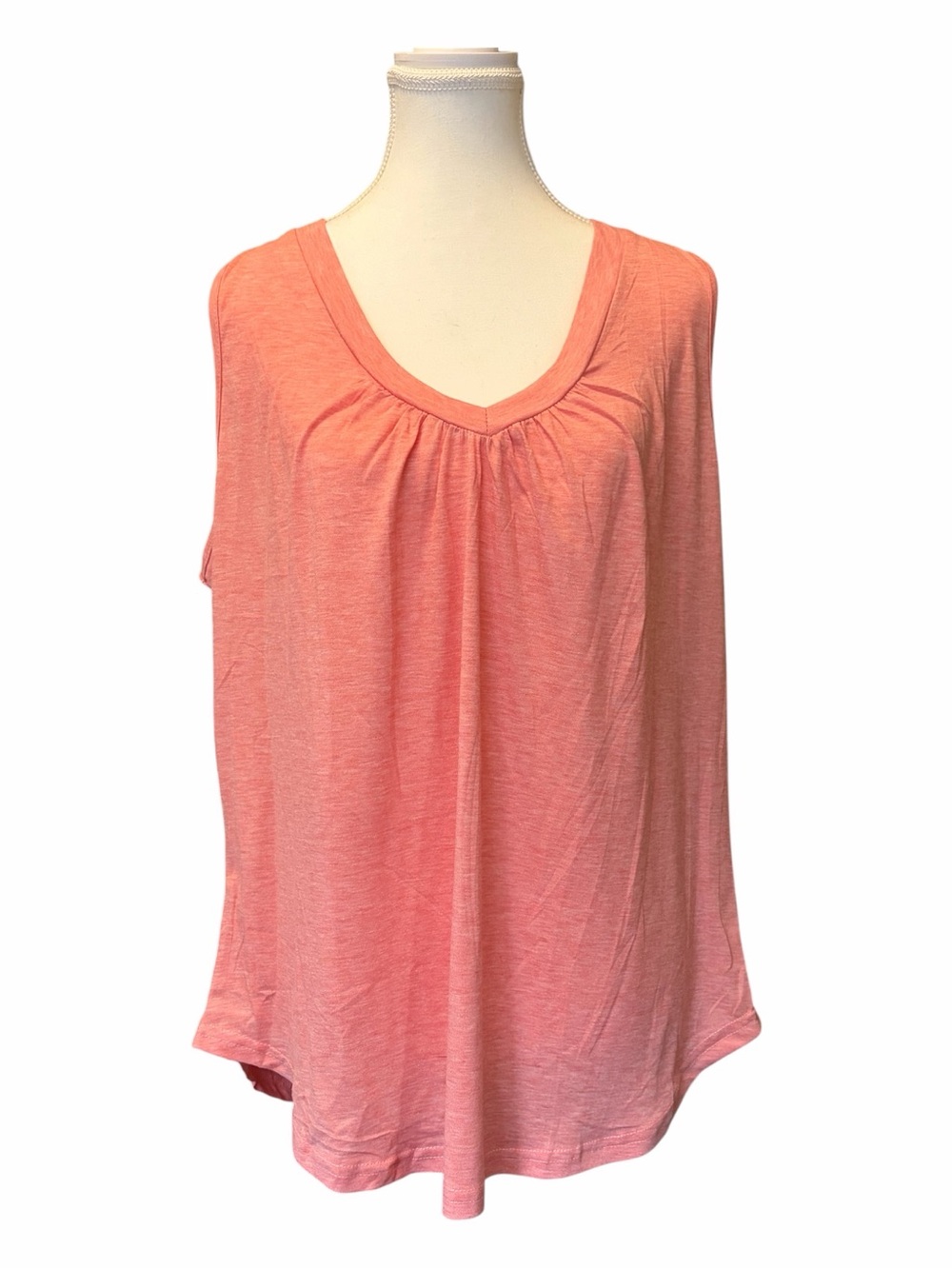 Pink Tank Top with Front Pleats